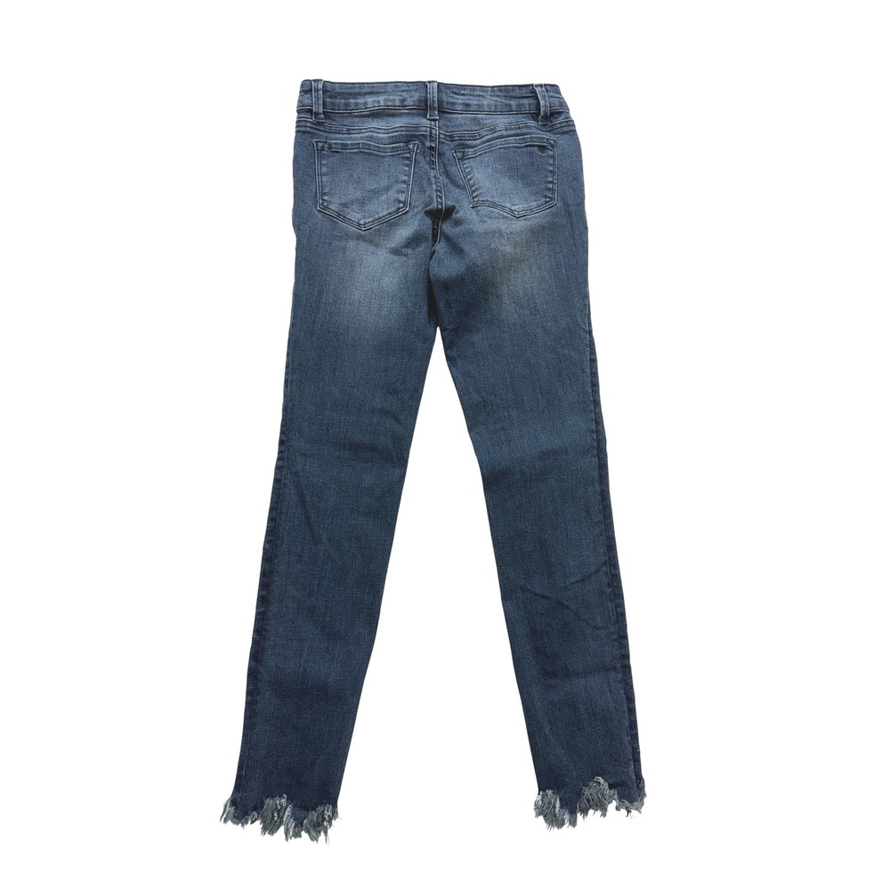 Tractr Skinny Jeans Girls 12 Blue Star Embroidered Frayed Hem Denim Pants - Picture 2 of 5